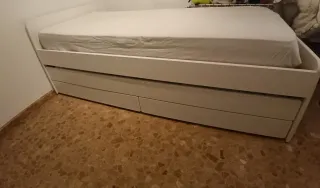 Cama nido blanca Ikea con cajones