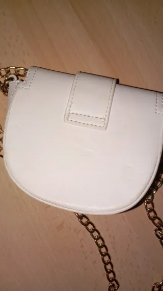 Borsetta mini Calliope bianca con dettagli oro