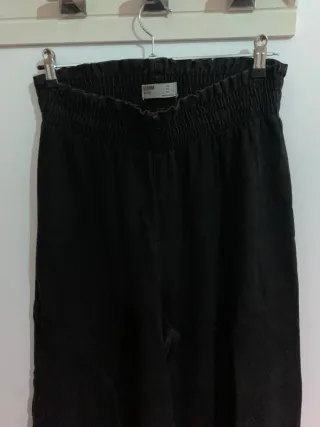 Pantalón ancho mujer negro