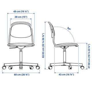 1-2-3 Sillas de Oficina Giratorias IKEA ORFJALL
