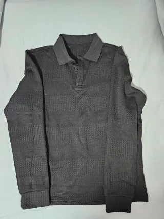 Polo manga larga negro