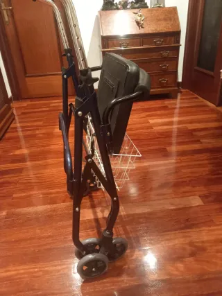 Andador con asiento y cesta