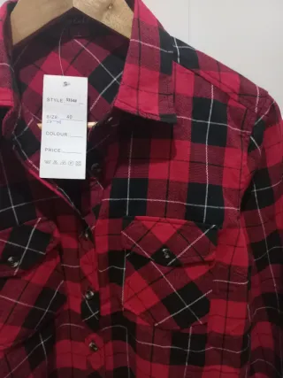 Camisa cuadros roja y negra