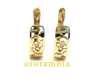 Pendientes Oro 18k Flor