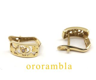 Pendientes Oro 18k Flor