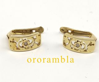 Pendientes Oro 18k Flor