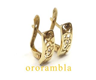 Pendientes Oro 18k Flor