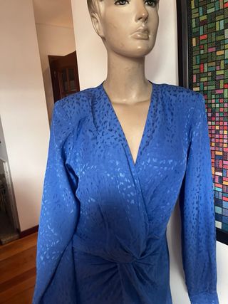 Vestido azul estampado