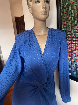 Vestido azul estampado