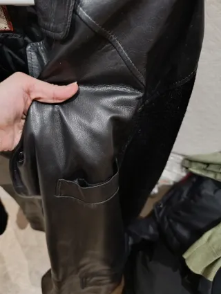 Chaqueta de cuero hombre negra