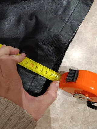 Chaqueta de cuero hombre negra