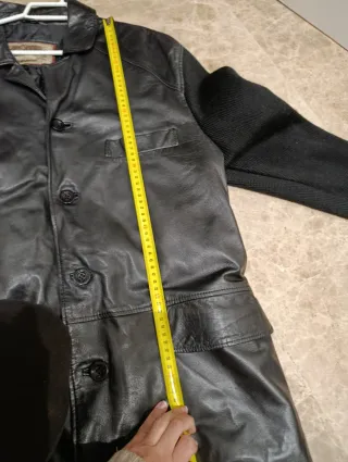 Chaqueta de cuero hombre negra