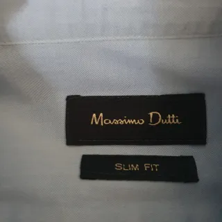Camisa Massimo Dutti azul hombre puño de gemelos