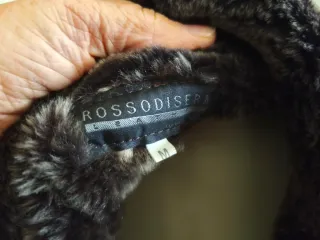 Cappotto lungo shearling nero/marrone