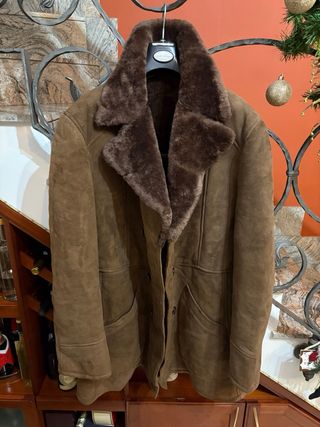 Cappotto shearling pelle scamosciata vintage
