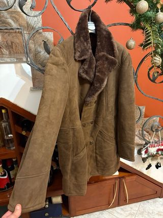 Cappotto shearling pelle scamosciata vintage