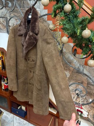 Cappotto shearling pelle scamosciata vintage