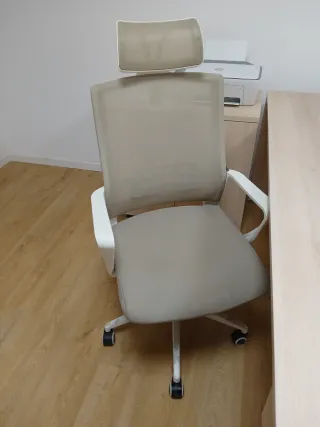 Silla de oficina ergonómica beige