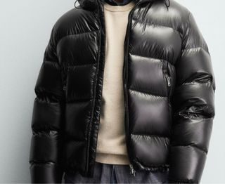 Plumífero Zara Negro Brillante