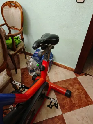 Bicicleta de Spinning Roja y Azul