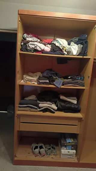 Armario ropero madera y cristal