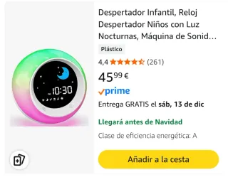 Despertador digital Te-rich con función de ayuda a