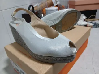 Sandalias Castañer Plata Talla 38