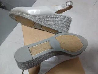 Sandalias Castañer Plata Talla 38