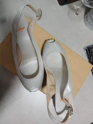 Sandalias Castañer Plata Talla 38