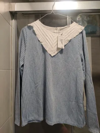 Jersey mujer XL estampado cuello blanco