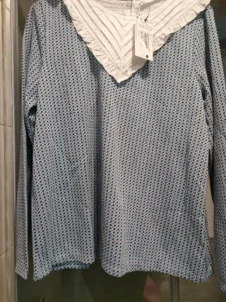 Jersey mujer XL estampado cuello blanco