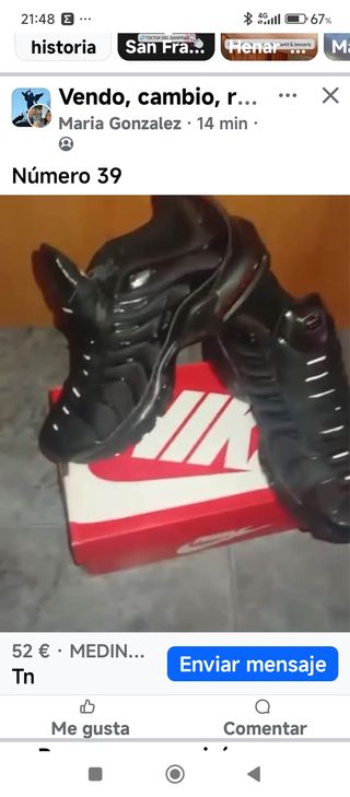 Nike TN Talla 39 Negras