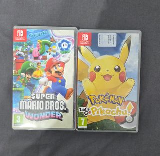 Super Mario Bros Wonder y Pokémon Lets go Pikachu