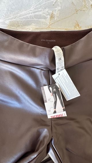 Leggings efecto piel térmicos marrones Calzedonia