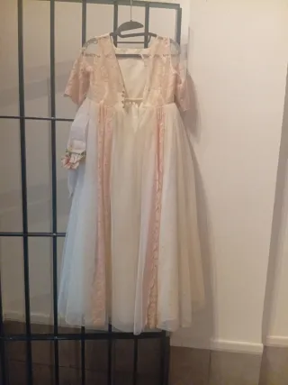 Vestido de Comunión Blanco y Rosa