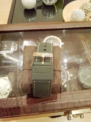 Reloj Calgary Cronógrafo Verde y Plata