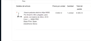 Patinete Eléctrico Xiaomi M365 PRO