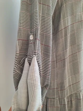 Vestido camisero estampado cuadros