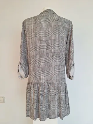 Vestido camisero estampado cuadros