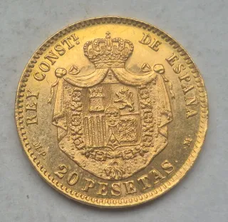 20 Pesetas Oro Alfonso XIII 1896