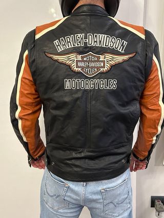 Chaqueta Harley Davidson Negra y Naranja Talla L