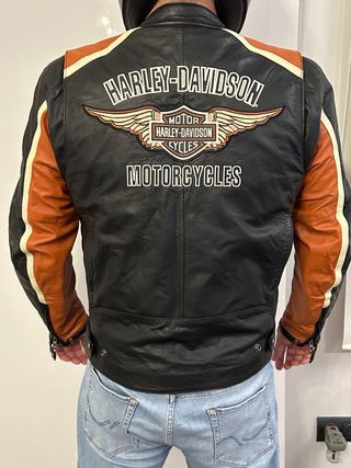 Chaqueta Harley Davidson Negra y Naranja Talla L