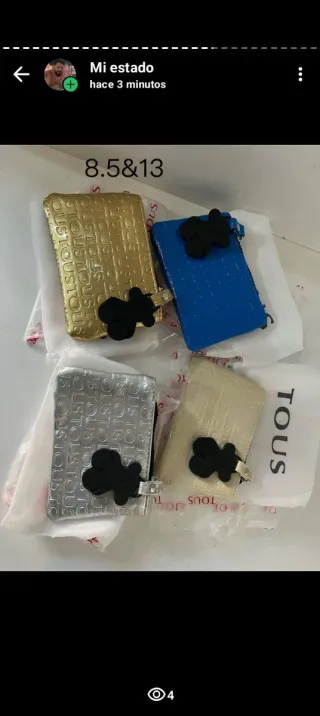 Carteras Tous Azul y Dorado más colores