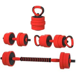 Kit Pesas 4 en 1 Mancuernas Barra Kettlebell