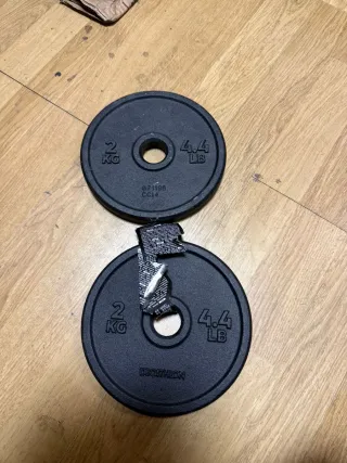 2 Discos Mancuernas Hierro Fundido 2kg Domyos