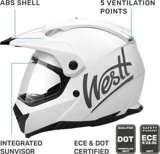 Westt Cross Casco De Moto Motocross Integral con D