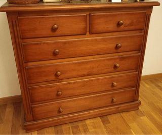 Cómoda de madera con 6 cajones Vintage