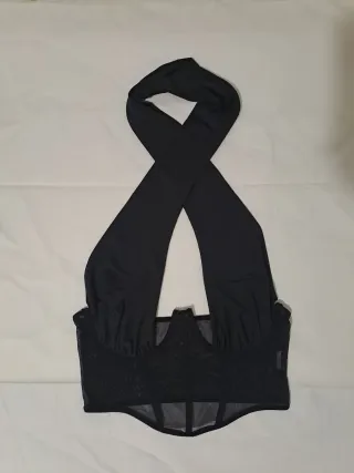 Top Corsé Negro Halter