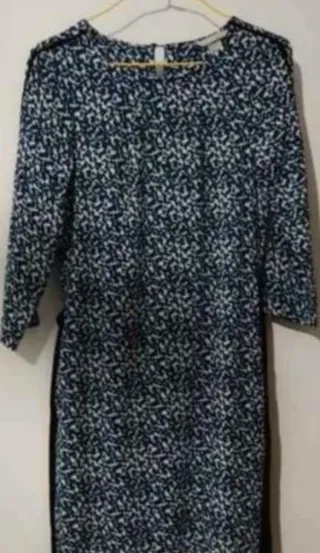 Vestido estampado manga 3/4