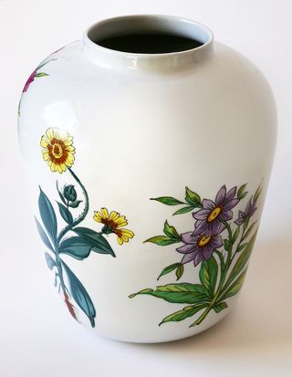 JARRÓN PORCELANA MOTIVOS BOTÁNICOS VINTAGE